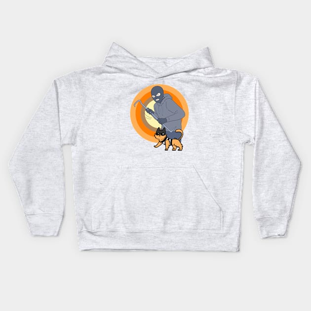 picklock cat Kids Hoodie by derrickcrack